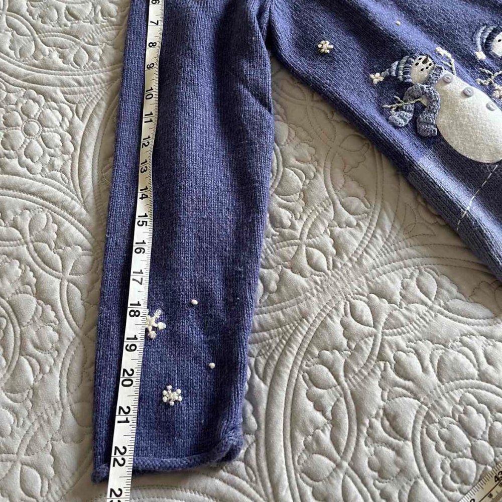 CROFF & BARROW Women's Vintage Purple Christmas Sweater with Buttons size PL - Picture 10 of 10
